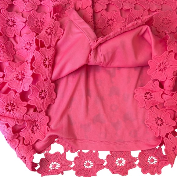 Umgee USA NWT Pink Floral Lace Mini‎ Dress Short Sleeve Shirt Dress Womens Small - Picture 6 of 13
